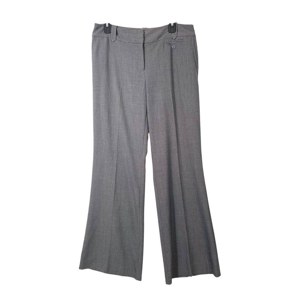 Ann Taylor Loft Wide Leg Trousers Women 8 Gray Workwear Office‎ Stretch